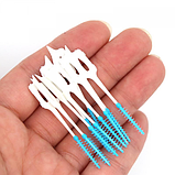 Набір зубочисток силіконових 200 штук зубні йоржики інструмент для гігієни порожнини рота у футлярі синій, фото 5