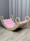 Дитяче ліжечко качалка з матрасиком 1 БОНБОН, дитяча качалка, качалка для дітей, балансир, дитяча гойдалка балансир, качалка, фото 5