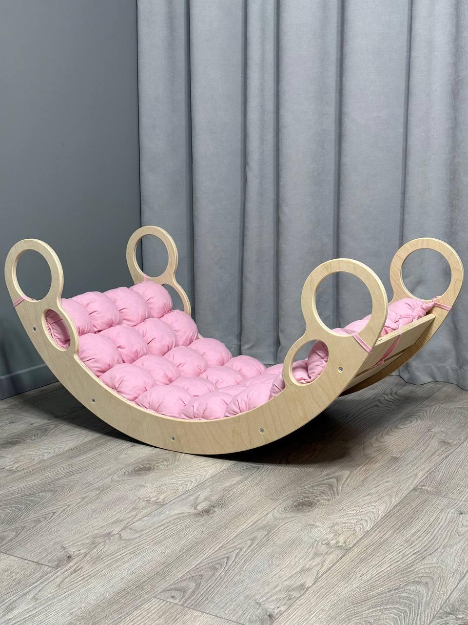 Дитяче ліжечко качалка з матрасиком 1 БОНБОН, дитяча качалка, качалка для дітей, балансир, дитяча гойдалка балансир, качалка, фото 1