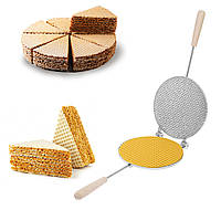 Вафельница пирамидка форма для выпечки вафельных коржей тортовых вафель на плите Ø 18 см со съемными ручками