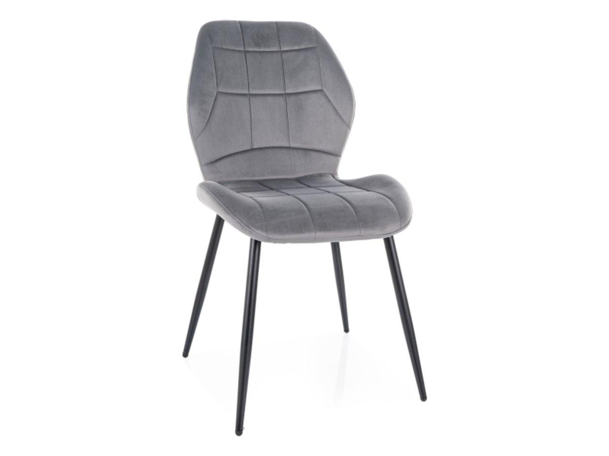 Стілець JAKE VELVET чорний каркас/сірий BL.14, фото 1