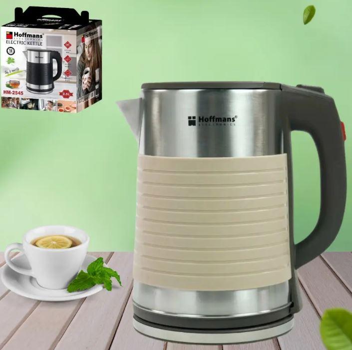 Електричний чайник 2,5 л металевий Hoffmans Electronics HM-2545 Електрочайник для дому 1800W