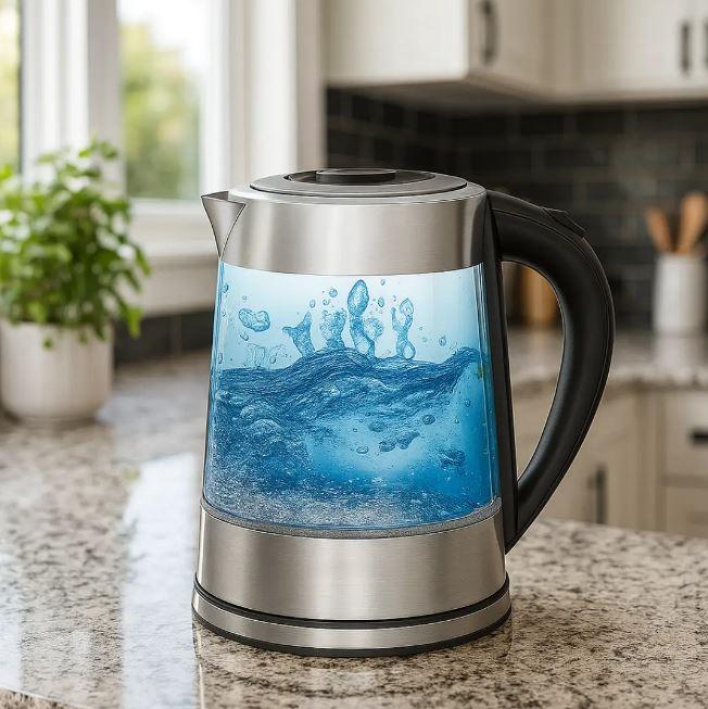 Електричний чайник з підсвіткою 2,2л, 2000Вт, Hoffmans HM-2556 Скляний електрочайник дисковий