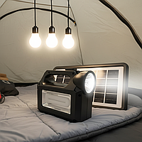 Станція портативна сонячна Gdlite чорна, зарядний пристрій для освітлення з акумулятором 5000 мА·год