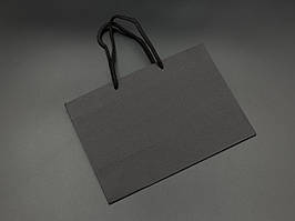 Еко Пакет з ручками під логотип подарункові Колір чорний. 17х24х10см