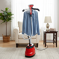 Відпарювач для одягу червоний 2000 Вт, відпарювач підлоговий з нержавіючою підошвою