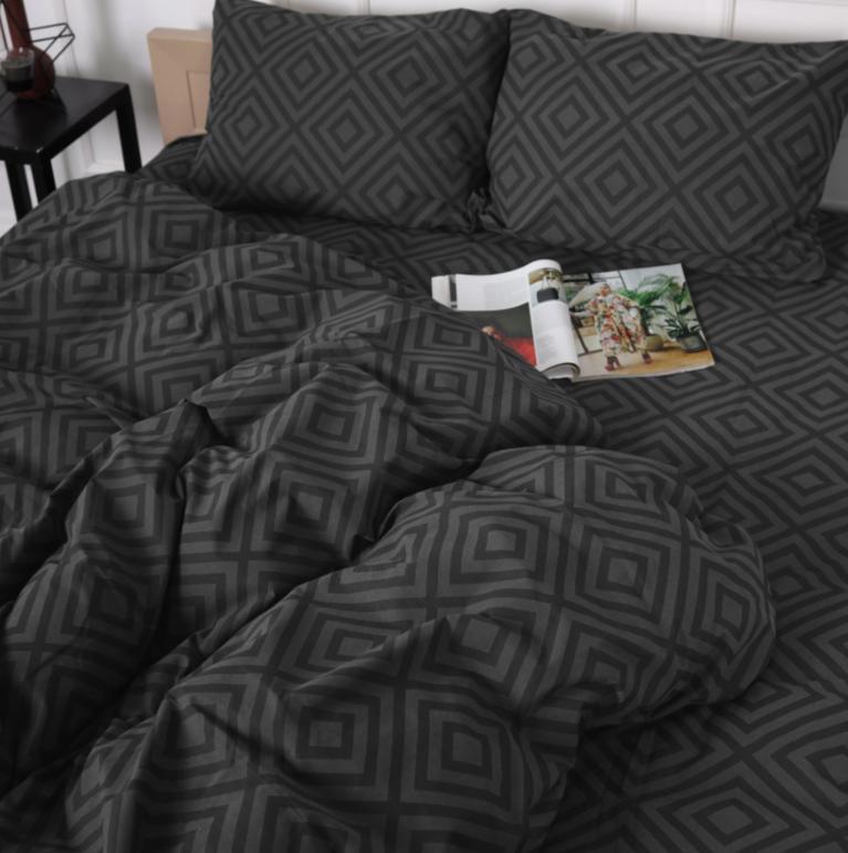 Карат Чорний - Бязь Gold - Євро комплект постільної білизни, фото 1