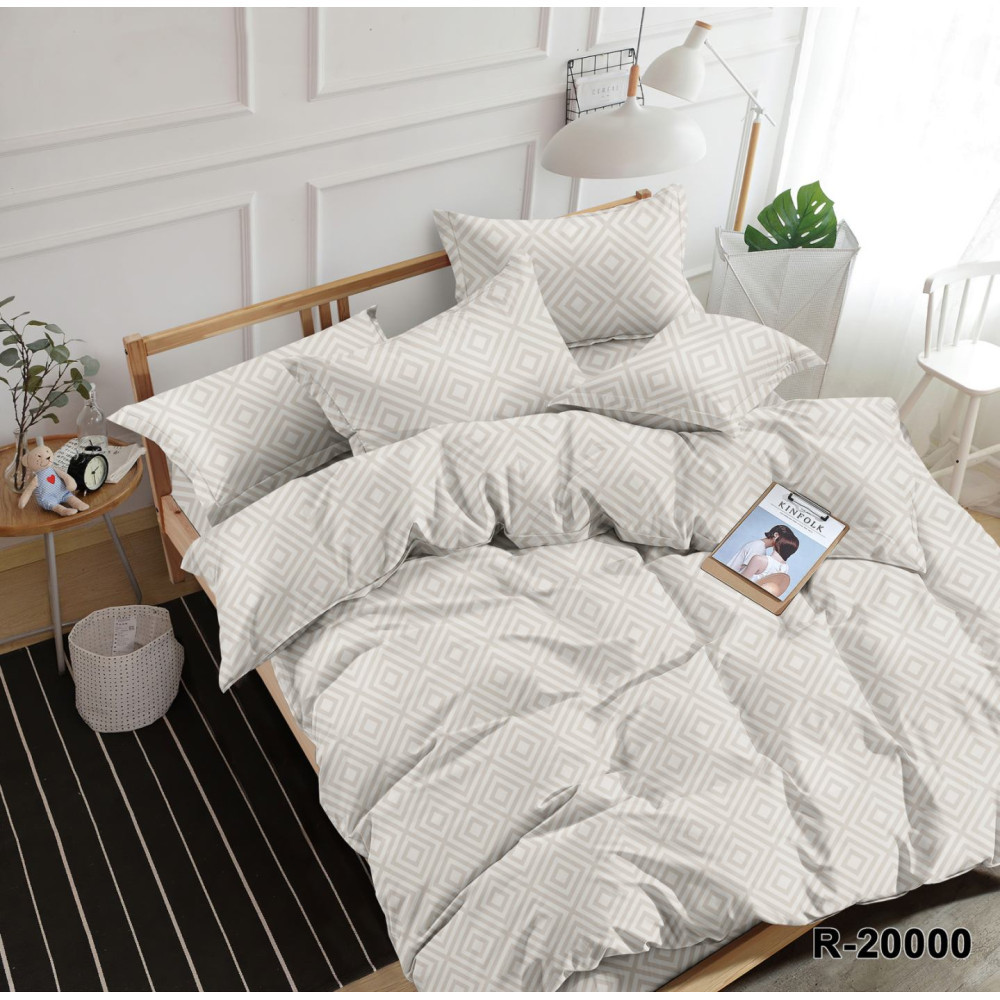 Карат Світлий Сірий - Бязь Gold - Полуторний комплект постільної білизни, фото 1