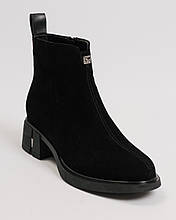 Черевики демі на підборах Melanda 1081208 чорні замша