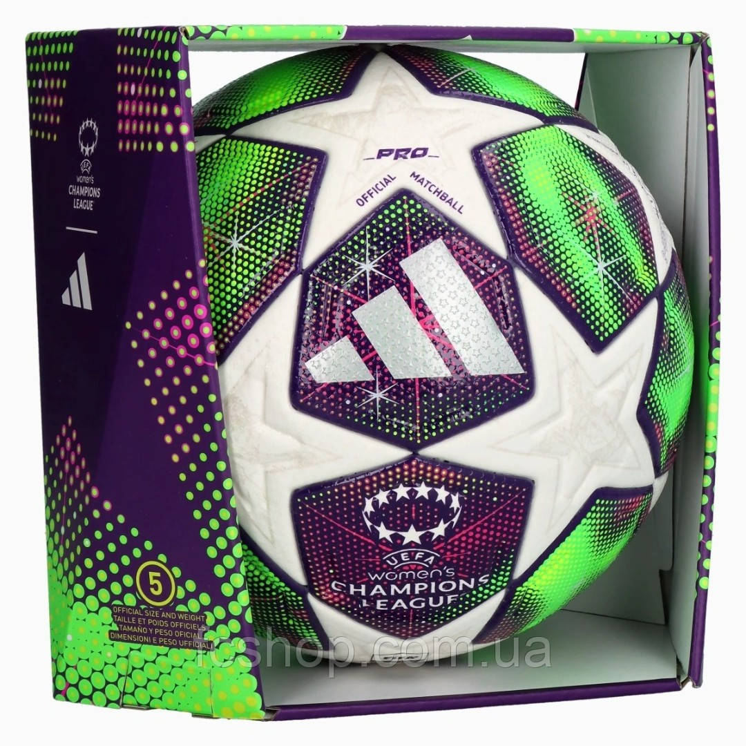 Футбольний м'яч Adidas UWCL 25/26 League Stage Pro JD0190, Фіолетовий, Розмір (EU) — 5, фото 1