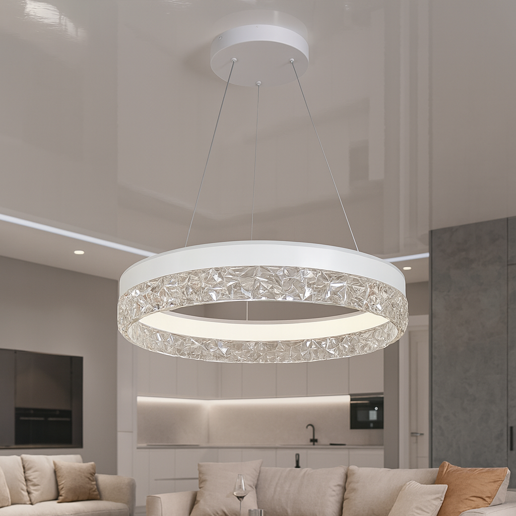 Люстра лед в спальню кругла Artlight 80W до 18 м² колір Білий MD230327WH, фото 1