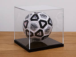 Захисна колба на дерев'яній основі 250х250х250 (Товщина акрилу: 3 мм;  Підставка: Дерево (Бісколірний лак);)