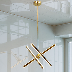 Люстра з планками на підвісі Artlight 85W до 18 м² колір Золотистий D630/3GD