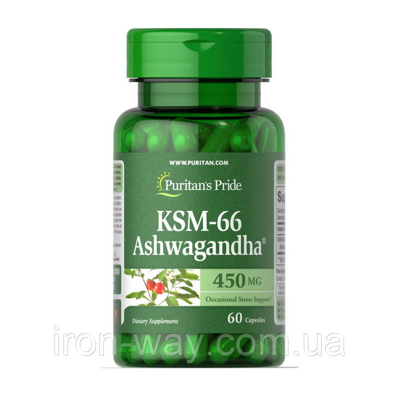 Puritan's Pride KSM-66 Ashwagandha 450 mg (60 caps), фото 1