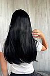 Перука з чубчиком довга пряма термо чорна (LCI2126), фото 7