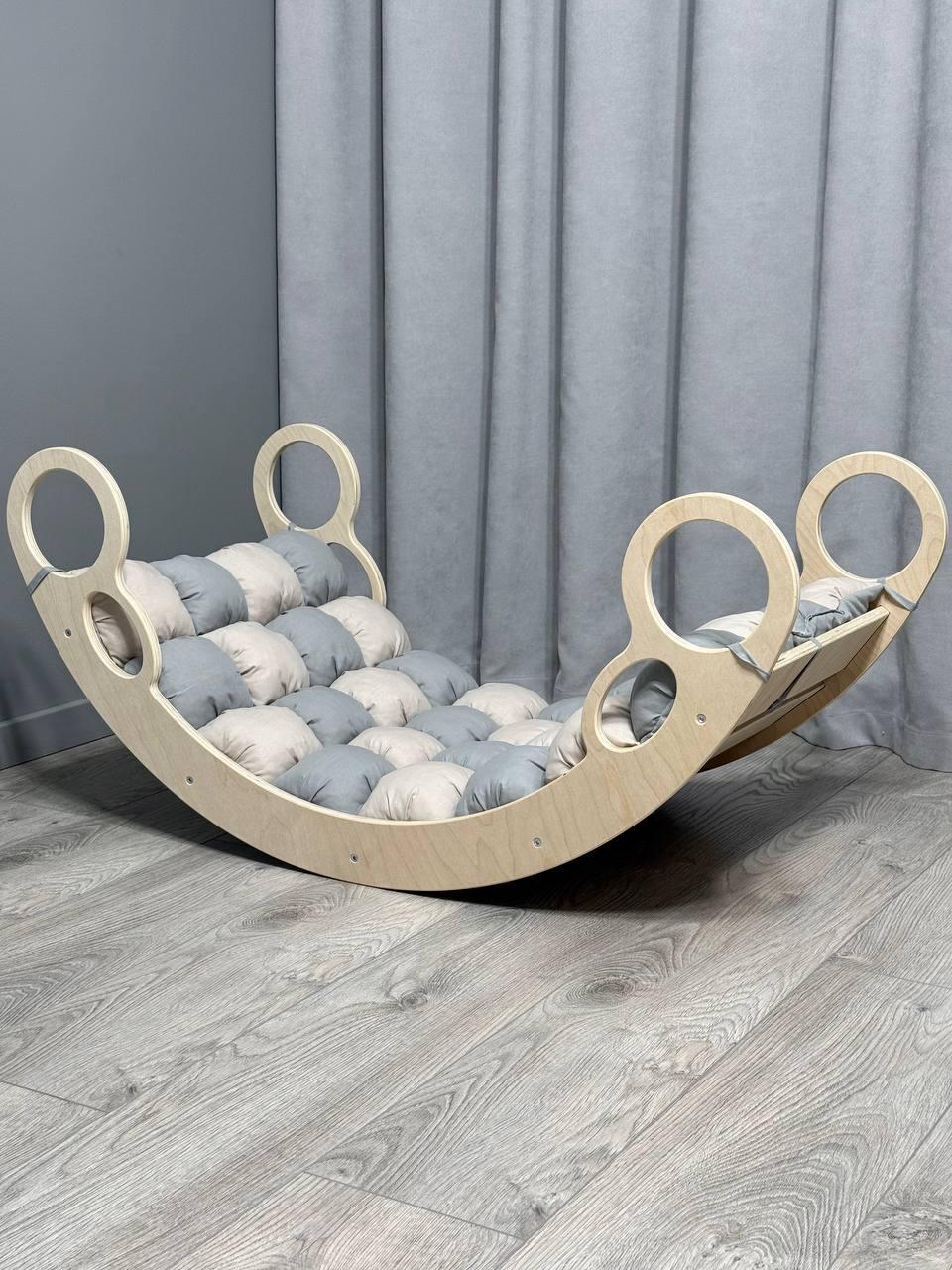 Дитяче ліжечко качалка з матрасиком 11 БОНБОН, дитяча качалка, качалка для дітей, балансир, дитяча гойдалка балансир, качалка, фото 1