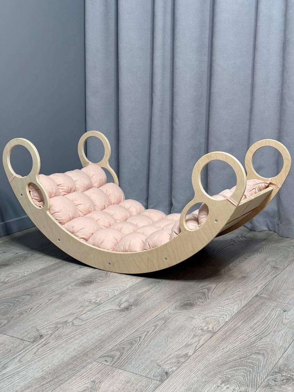 Дитяче ліжечко качалка з матрасиком 13 БОНБОН, дитяча качалка, качалка для дітей, балансир, дитяча гойдалка балансир, качалка, фото 1