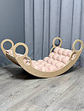 Дитяче ліжечко качалка з матрасиком 13 БОНБОН, дитяча качалка, качалка для дітей, балансир, дитяча гойдалка балансир, качалка, фото 3