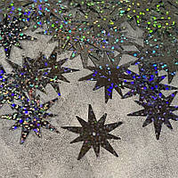 Паєтка - Сніжинка 25 мм, колір срібло (голограма), арт 019081, упаковка ~ 50 шт, Сріблястий