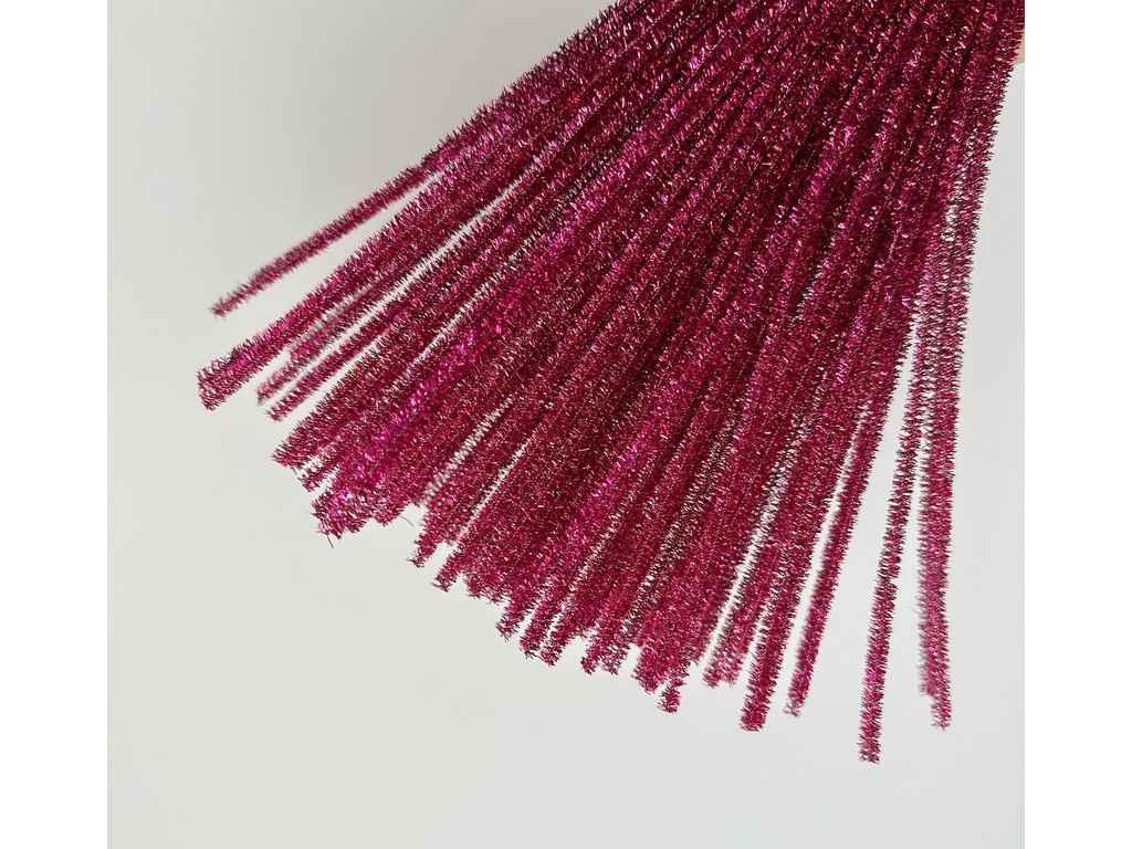 Дріт синельний 30см 5мм Люрексовий 95-100шт/уп Малиновий (.к.ЛЮРеКС-Малиновий) ТМ КИТАЙ, фото 1