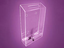 Настенный прозрачный акриловый ящик для предложений с замком 155х230х50 мм Ташута  (35-11047)