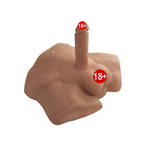 Напівторс із фалоїмітатором на присоску SilexD Apollo S Male Torso Caramel