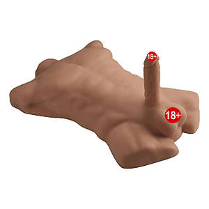 Торс із фалоїмітатором на присоску SilexD Apollo L Male Torso Caramel