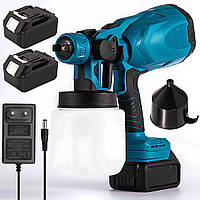 Акумуляторний фарбопульт 800мл, 2 акумулятори 48V, KRAFFTEC / Пульверизатор для фарби / Розпилювач фарби