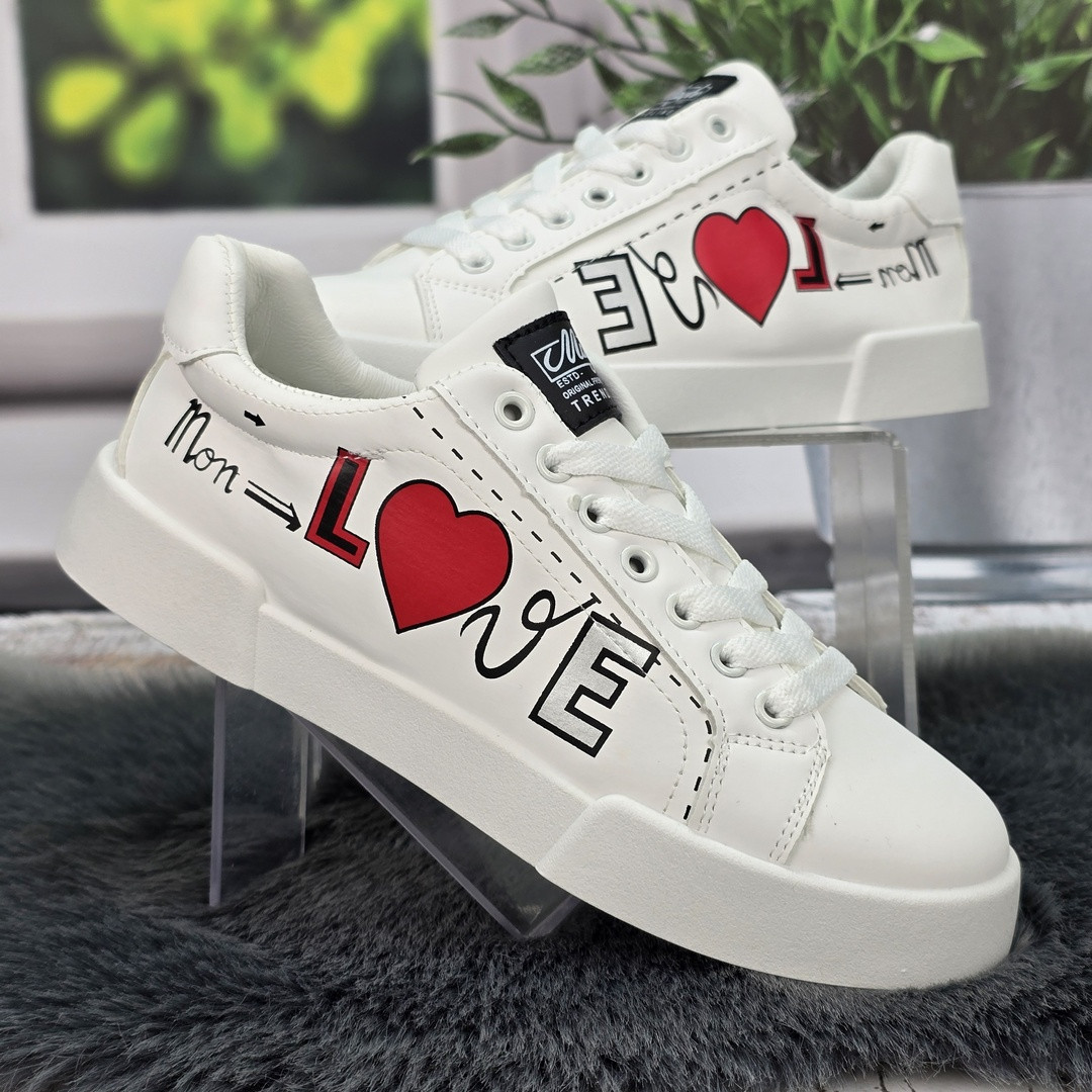 Кросівки-кеди жіночі Aosili білі з принтом 8035