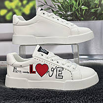 Кросівки-кеди жіночі Aosili білі з принтом 8035, фото 2