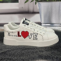 Кросівки-кеди жіночі Aosili білі з принтом 8035, фото 4