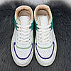 Кросівки жіночі Swin білі із зеленим еко-шкіра 8149, фото 7