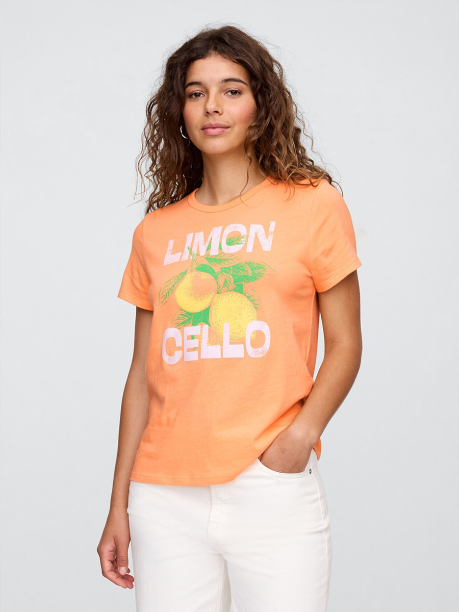 Жіноча футболка GAP з принтом 1159844488 (Помаранчевий S), фото 1