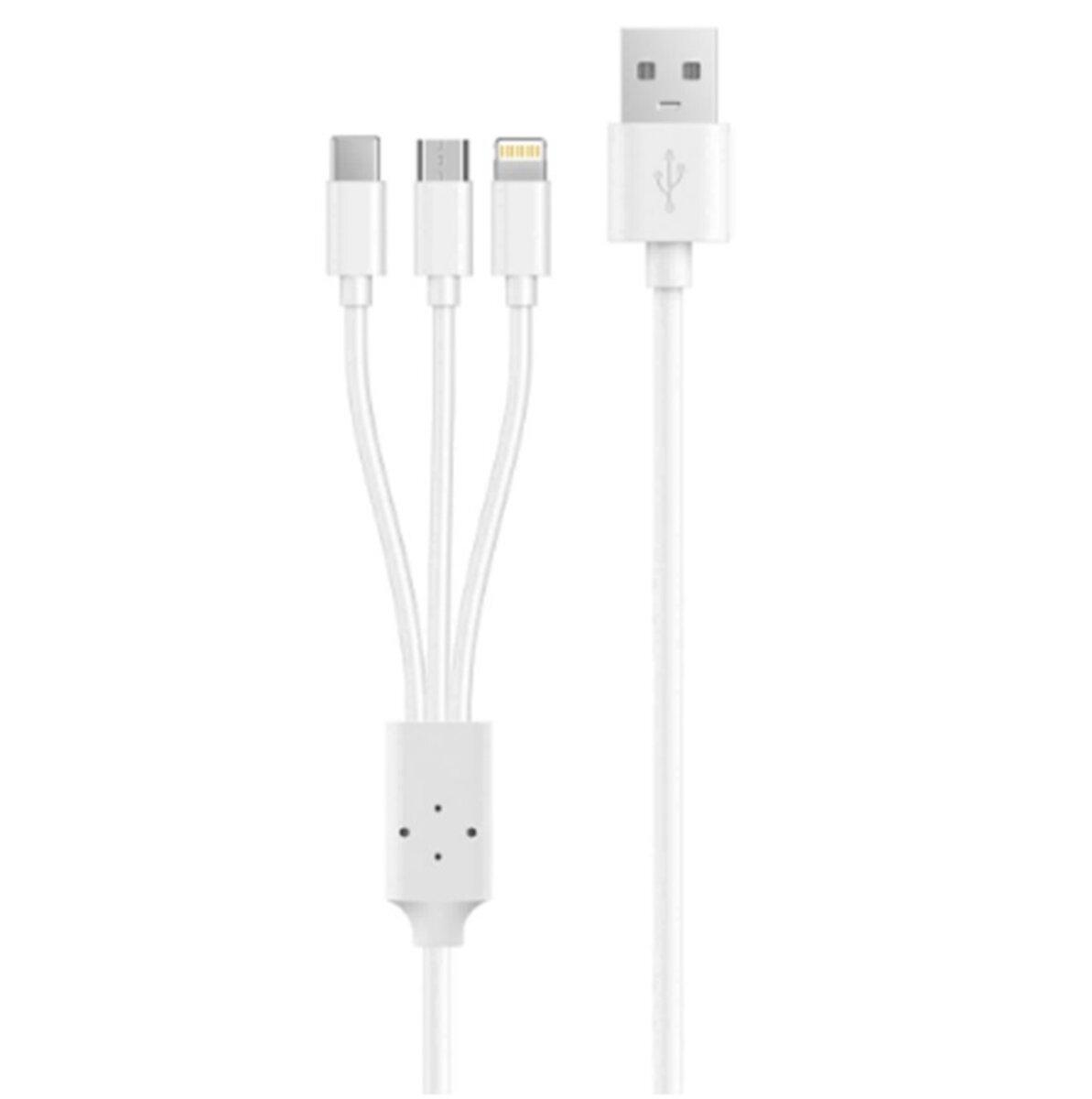 Кабель WUW-X179 3 in 1 charge cable white