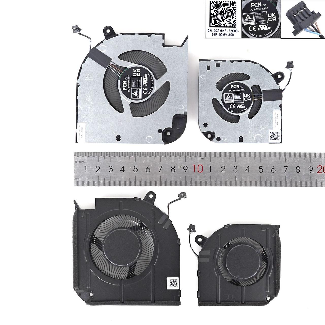 Вентилятори 5V CPU+GPU для Dell Inspiron 16 7620 RTX3060, (FP6M DFS5K221153716, FP6L DFS5L32G064869, Original), фото 1