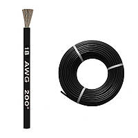 Кабель 1м 18AWG, провід 0.75 мм², багатожильний у силіконовій ізоляції, чорний