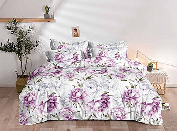 Постільна білизна Королева Ночі (Фланель) | Полуторний комплект | 50х70 | Квіти на білому