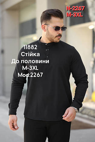 Стрейчева сорочка Sarino з довгим рукавом (стійка, структура) mod.2267, фото 1