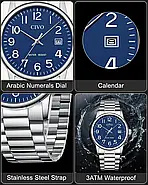 Чоловічий годинник CIVO 8348 аналоговий кварцовий годинник BLACK, фото 2