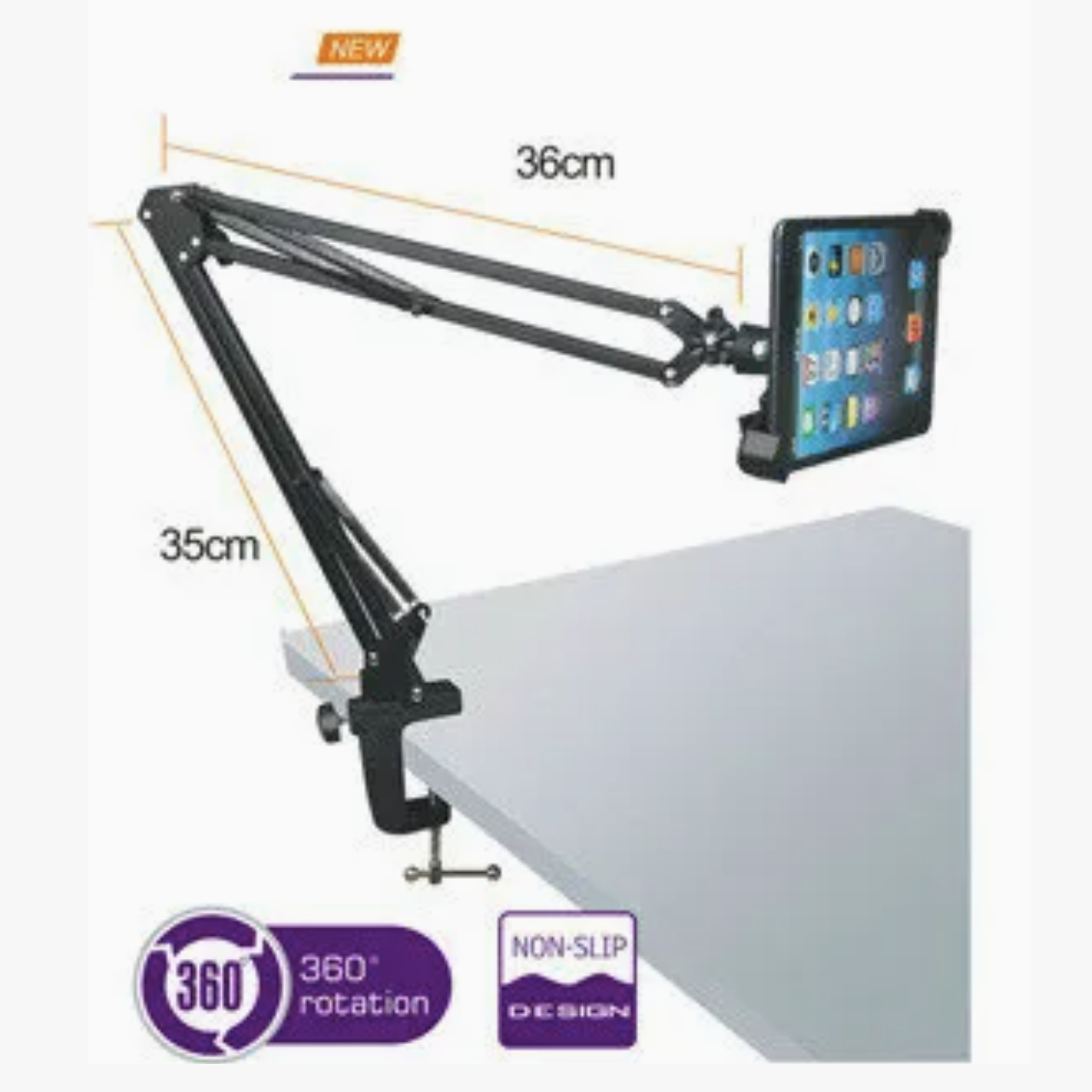 Металевий телескопічний настільний тримач IP-9 для планшета і телефону 7–10", фото 1