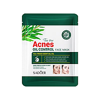 Тканинна маска для обличчя SADOER Tea Tree Acne догляд за проблемною шкірою 25 г