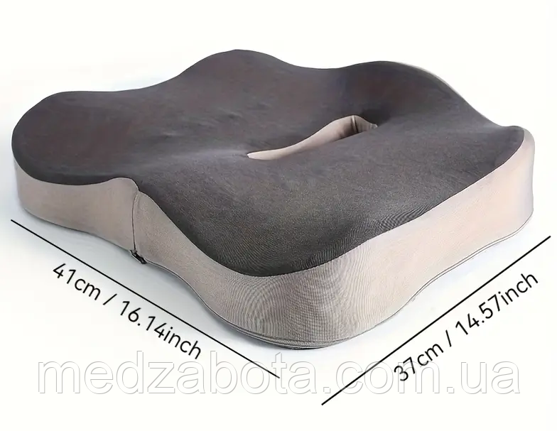 Подушка для сидіння з ефектом пам'яті м'яка 41х37х7см, фото 1