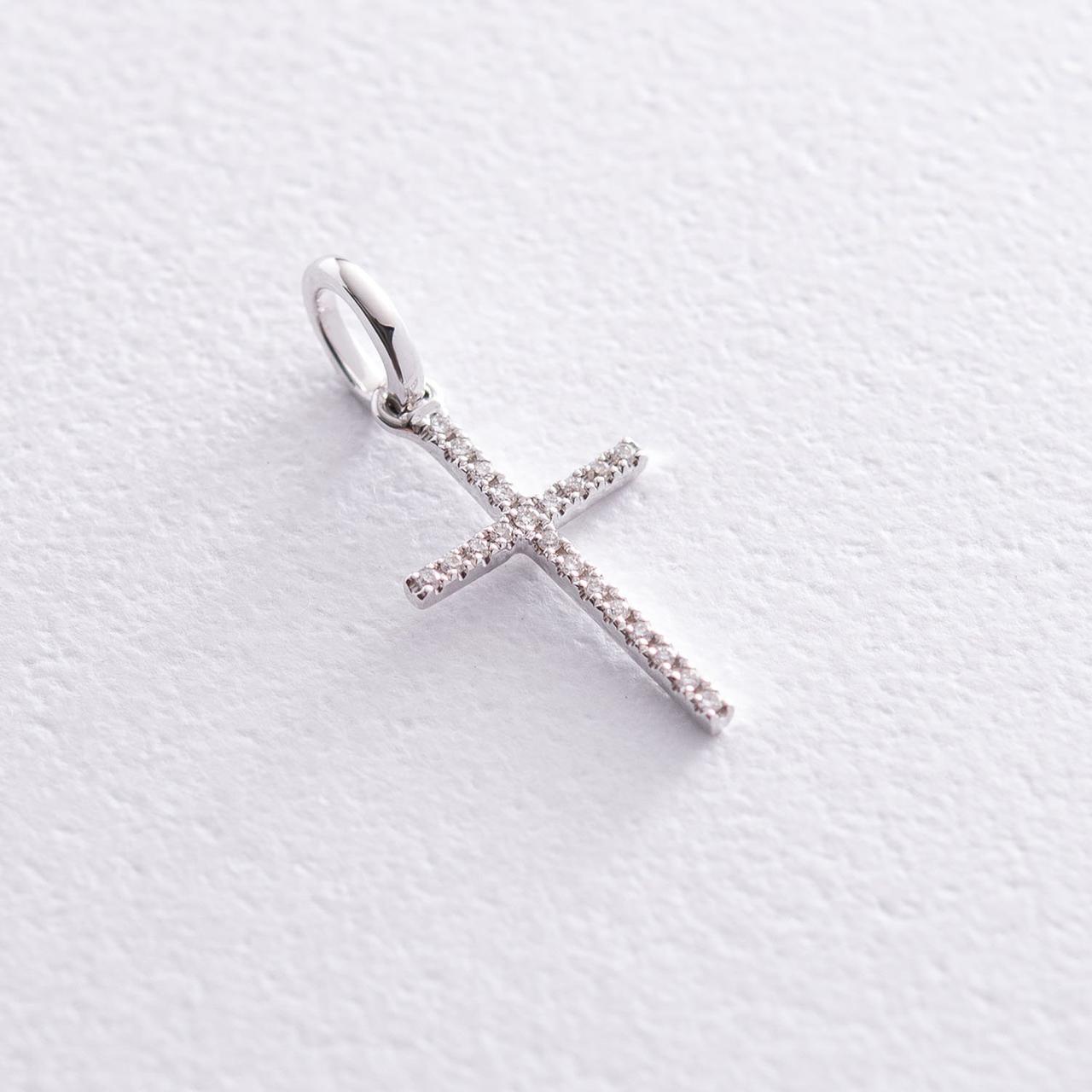 Золотий хрестик із діамантами пб0113ch LOVE-SHOPE