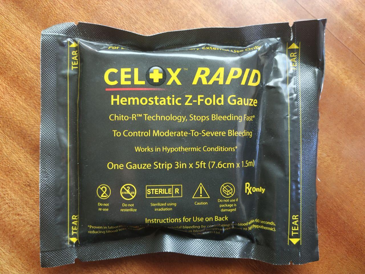 Бинт гемостатичний Celox Rapid Z-Fold Gauze, фото 1