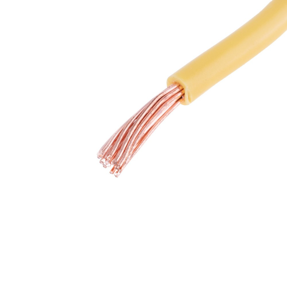 Провід багатожильний 4mm² (12AWG, 19xD0.52mm) жовтий, 1м