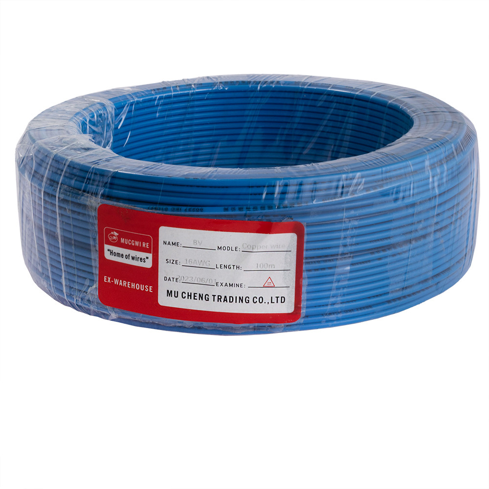 Провід одножильний 1.5mm² (16AWG, 1xD1.38мм, мідь, PVC), синій, 1м