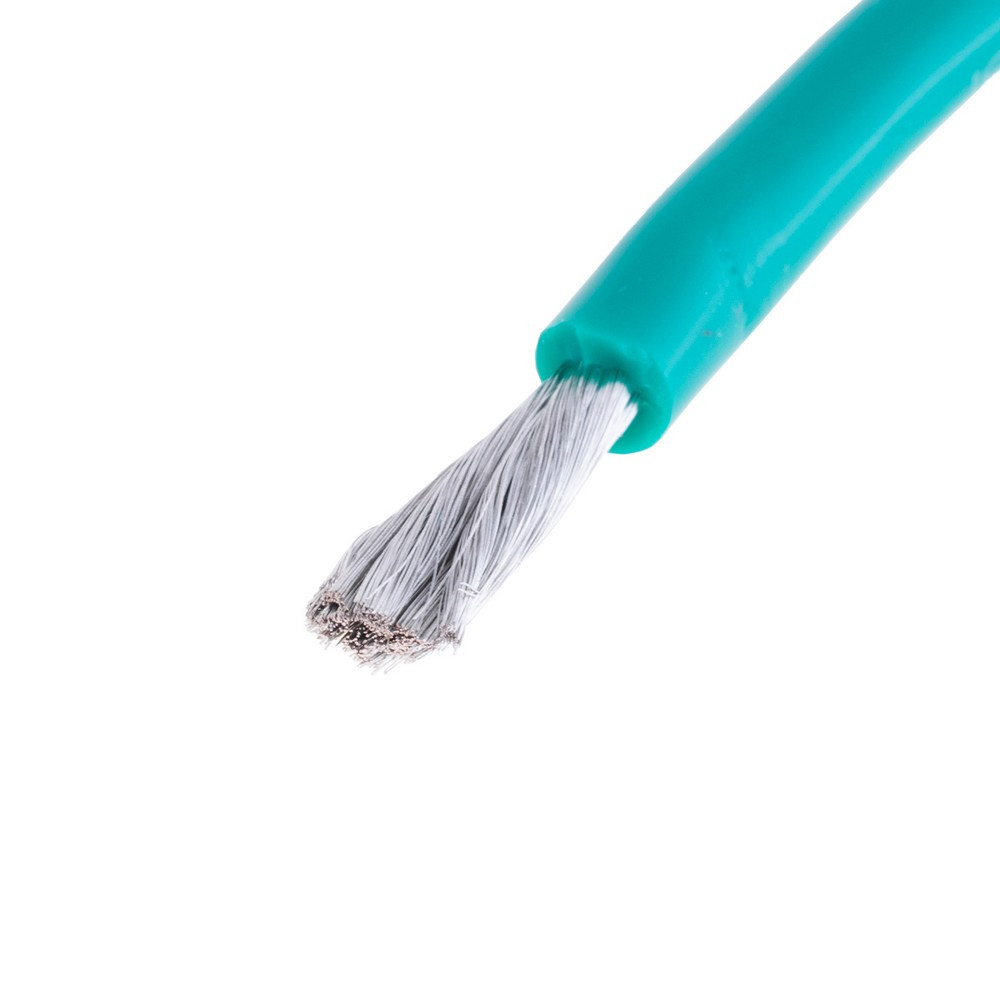 Силіконовий провід 10AWG (5.4mm²-1050/0.08TS) зелений, 1м