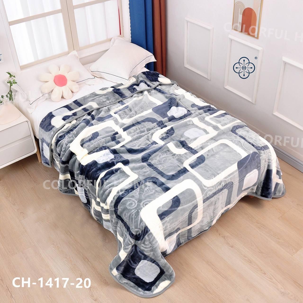 Велюрове двостороннє покривало класу Люкс 200*230/якісне велюрове покривало на ліжко, фото 1