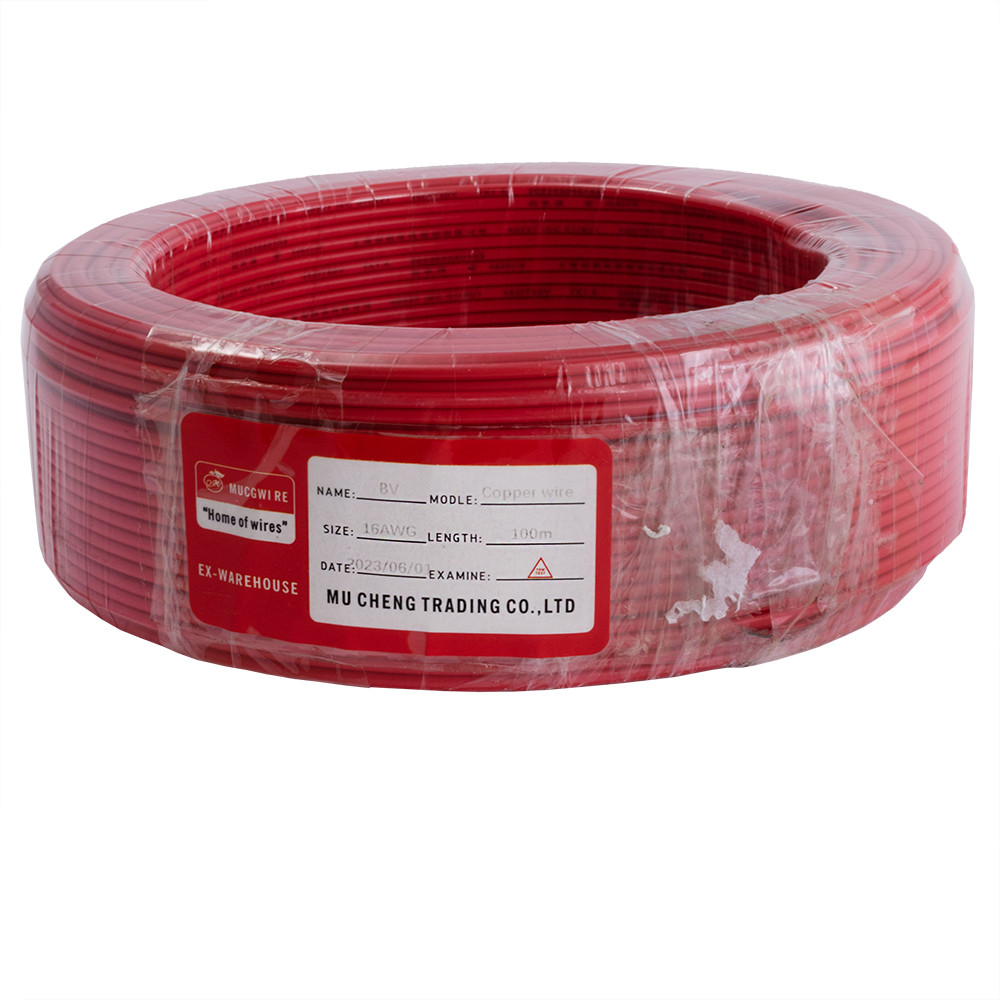 Провід одножильний 1.5mm² (16AWG, 1xD1.38мм, мідь, PVC), червоний, 1м