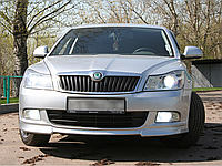 Спідниця передня на Skoda Octavia A5 2004-2009 Накладка на передній бампер Шкода Октавія А5